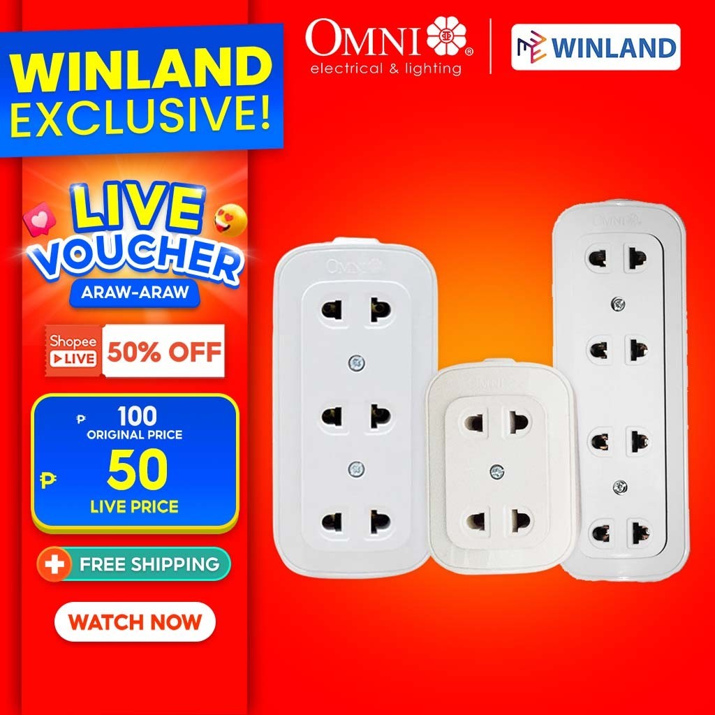 Omni By Winland 2 Gang 3 Gang 4 Gang Surface Convenience Outlet 10a 250v Shopee Philippines 0683