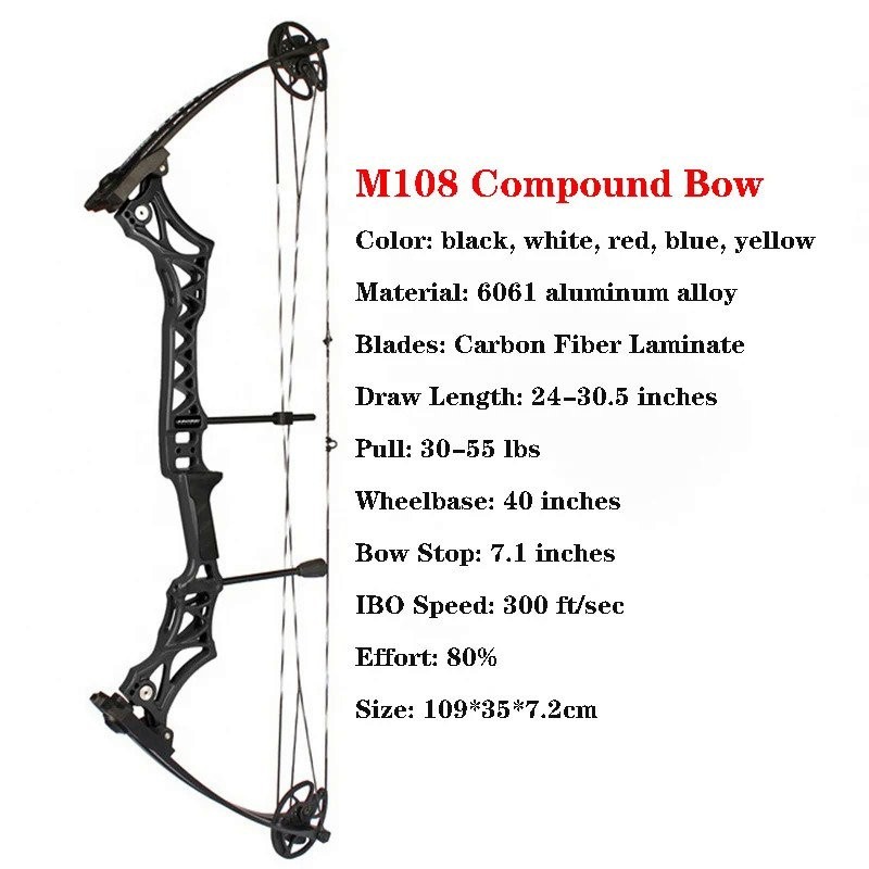 SHARROW 30-60Lbs Compound Bow Set Adult Archery Catapult Steel Ball  Dual-use Compound Bow CNC 6061 aluminum alloy Composite Bow Hunting Bow  Fishing