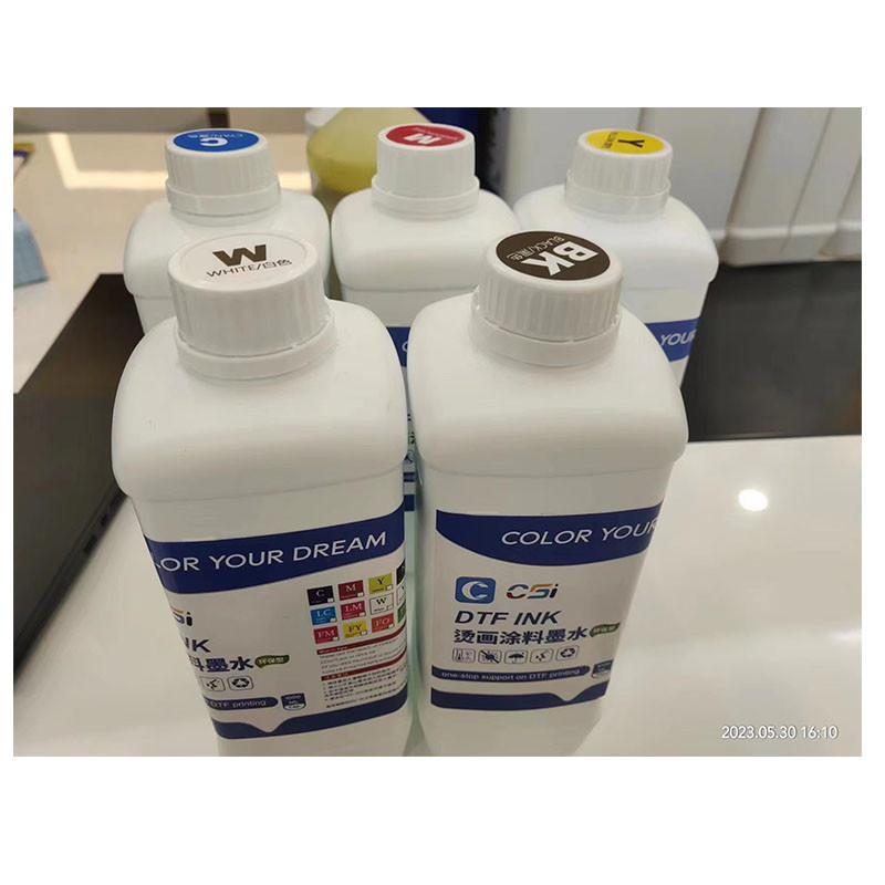 CSI Five Color Ink Printer DTF Printer Film Ink CMYK+W DTF Ink 1000ml ...