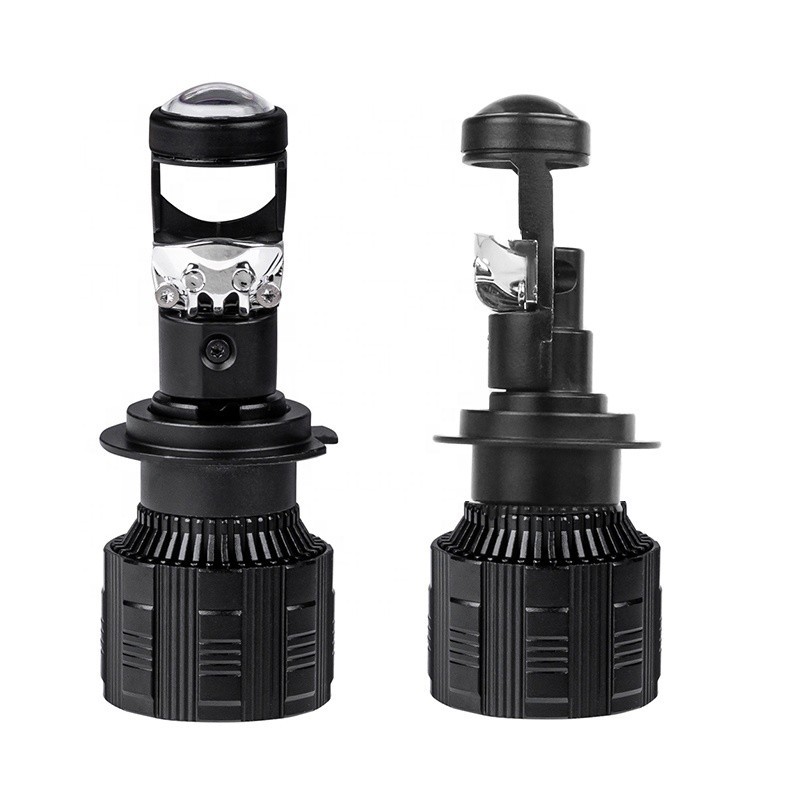 New Retrofit 72W LED Bulb Cut-Off Line Light Beam Car Mini Projector H4 ...