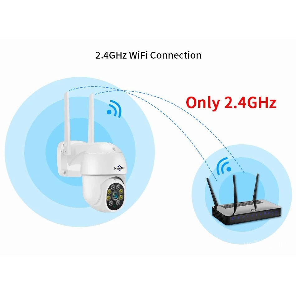 Hiseeu 3MP Wireless PTZ Speed Dome IP Camera WiFi Outdoor Two-way Audio ...
