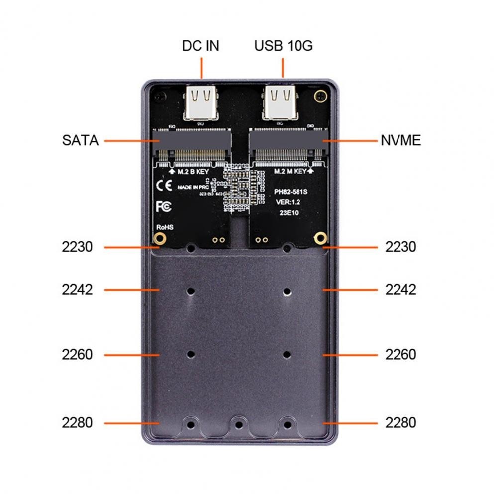 Ngff M.2 Hdd Enclosure Ngff M.2 Hard Disk Enclosure Dual Protocol 4tb ...