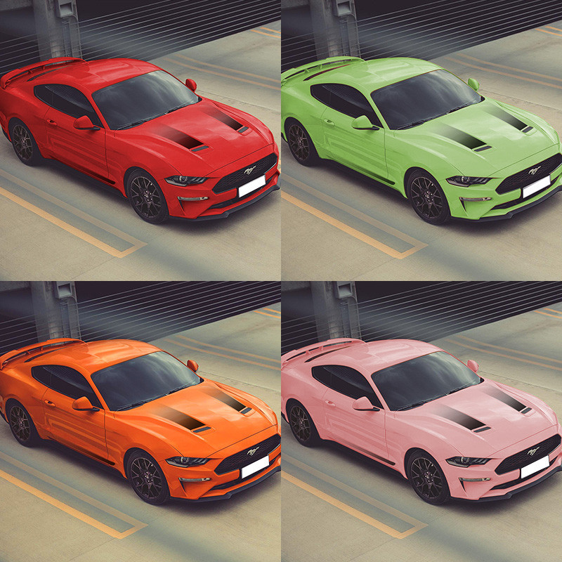 ღSport Racing Modified Front Engine Stripe Sticker Gradient Vinyl Decal ...
