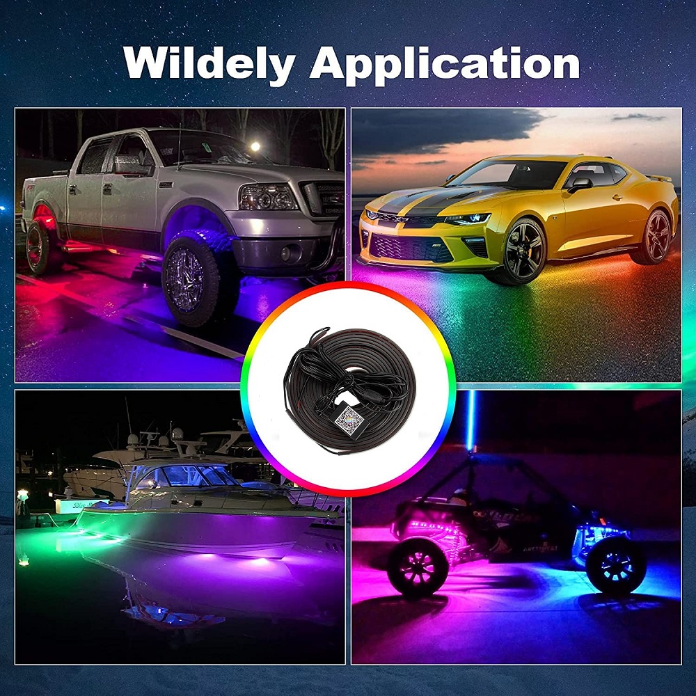 Waterproof 12V 24V Car Underglow Lights Kit RGB Underbody LED Strip ...