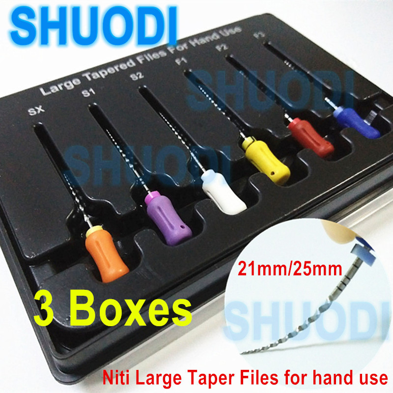 -3 boxes Dental Large Tapered Ni-Ti Root Canal File for Hand Use Ni-Ti ...