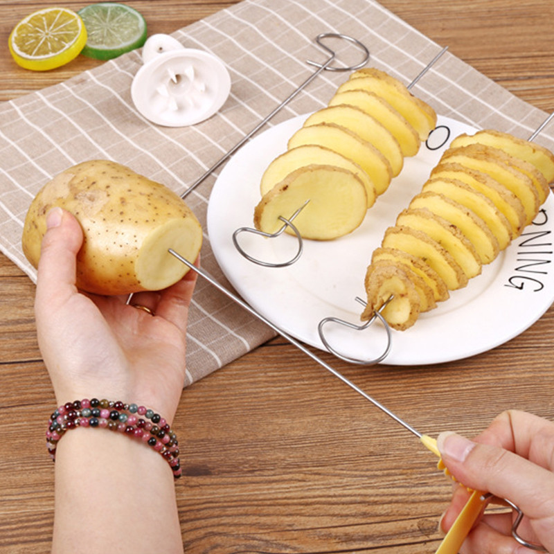 Potato Spiral Cutter String DIY Rotate Tower Potato Chips Tower Slicer ...