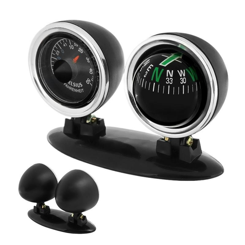portable Car Compass Temperature Sensor Auto Dashboard Scale Guide Ball ...