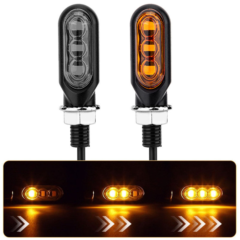 1 Pc Motorcycle Mini LED Turn Signal Lights Amber Flowing Directional ...