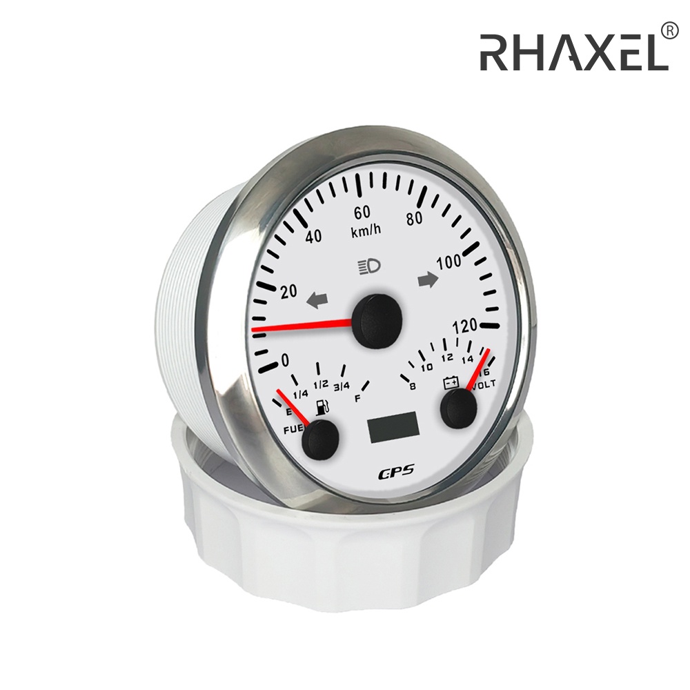 RHAXEL 3 3/8'' GPS Speedometer Odometer 120km/h 200MPH Fuel Level Gauge ...