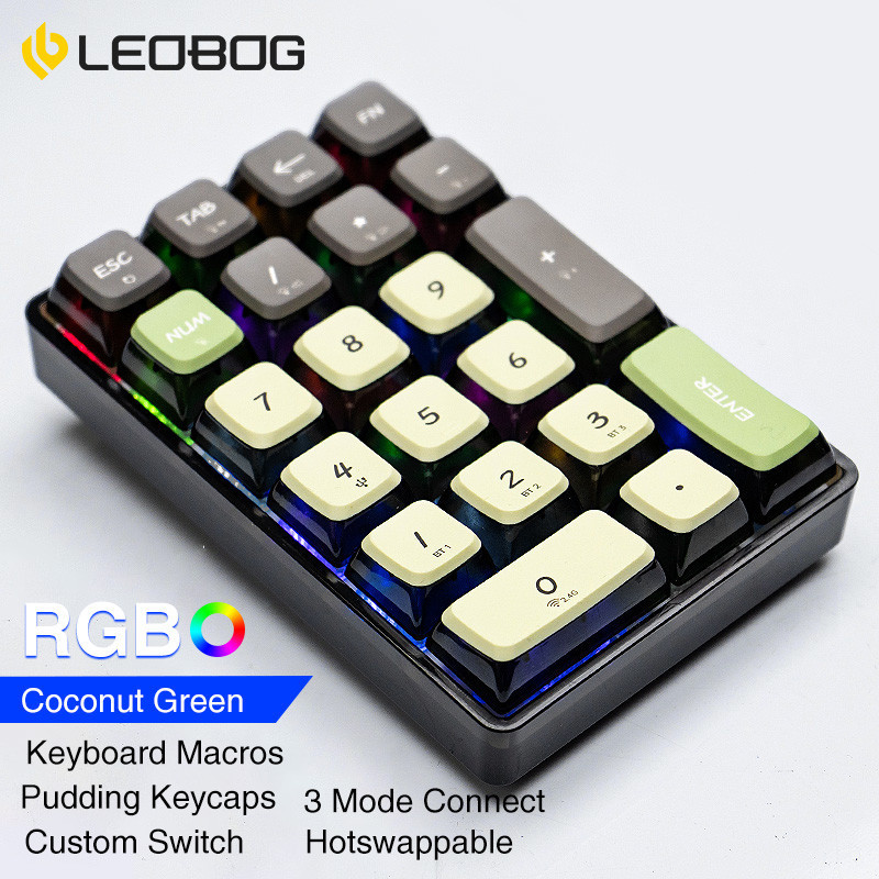 Number Pad 21 Key Bluetooth Mechanical Numeric KeypadTransparent ...
