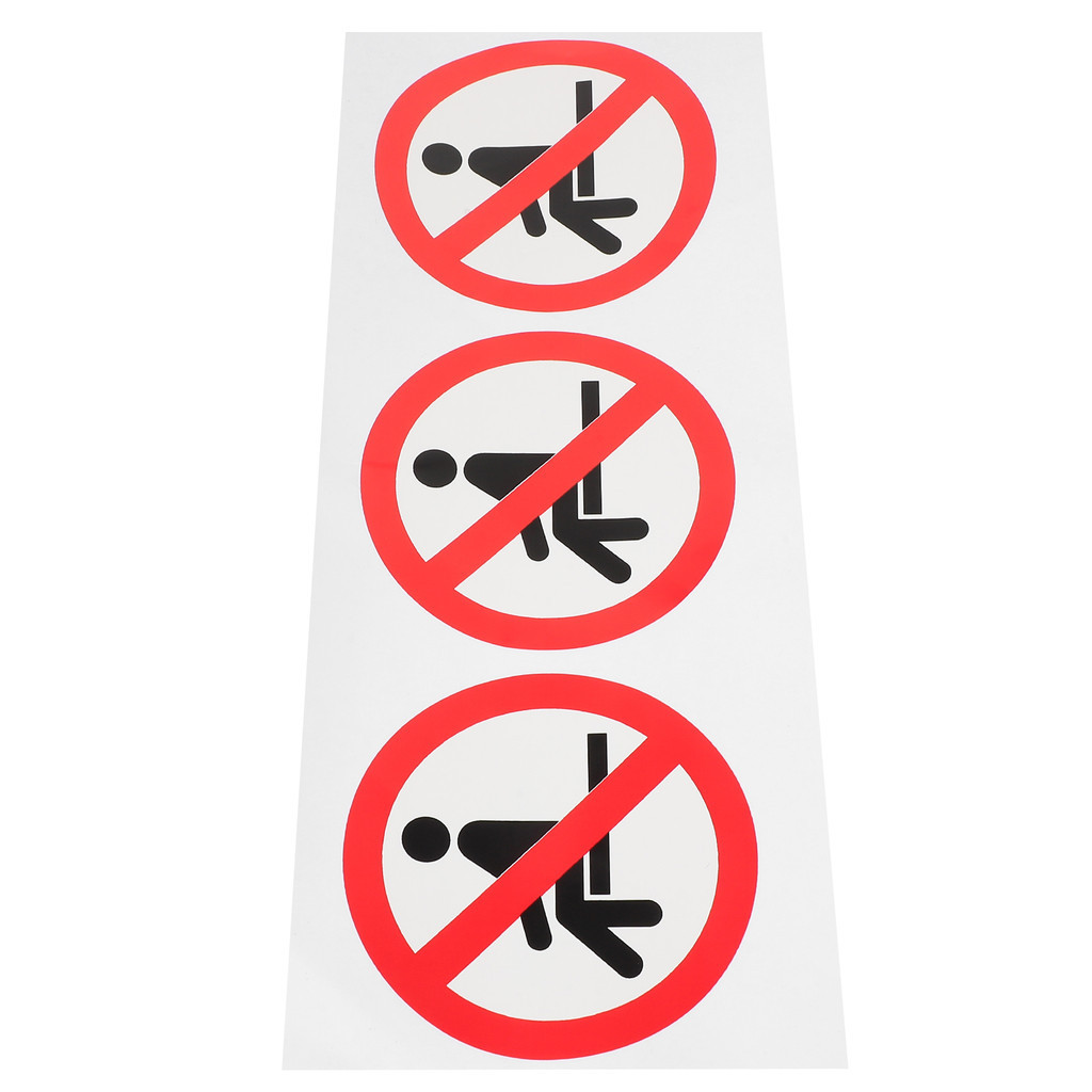 3 Pcs Warning Stickers Circle Do Not Sit Here Sign Decals Safety Label ...