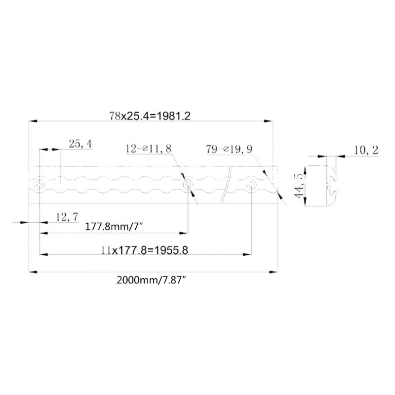 U90C Cargo Control 30cm Aluminum L Track with Mounting Hardware for RVs ...