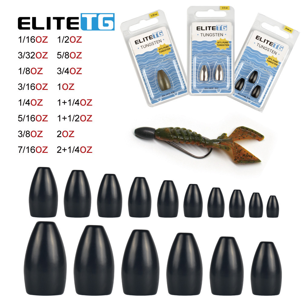 Elite TG Tungsten Flipping Sinker Weight 1.8g-63g Texas Carolina Rig ...