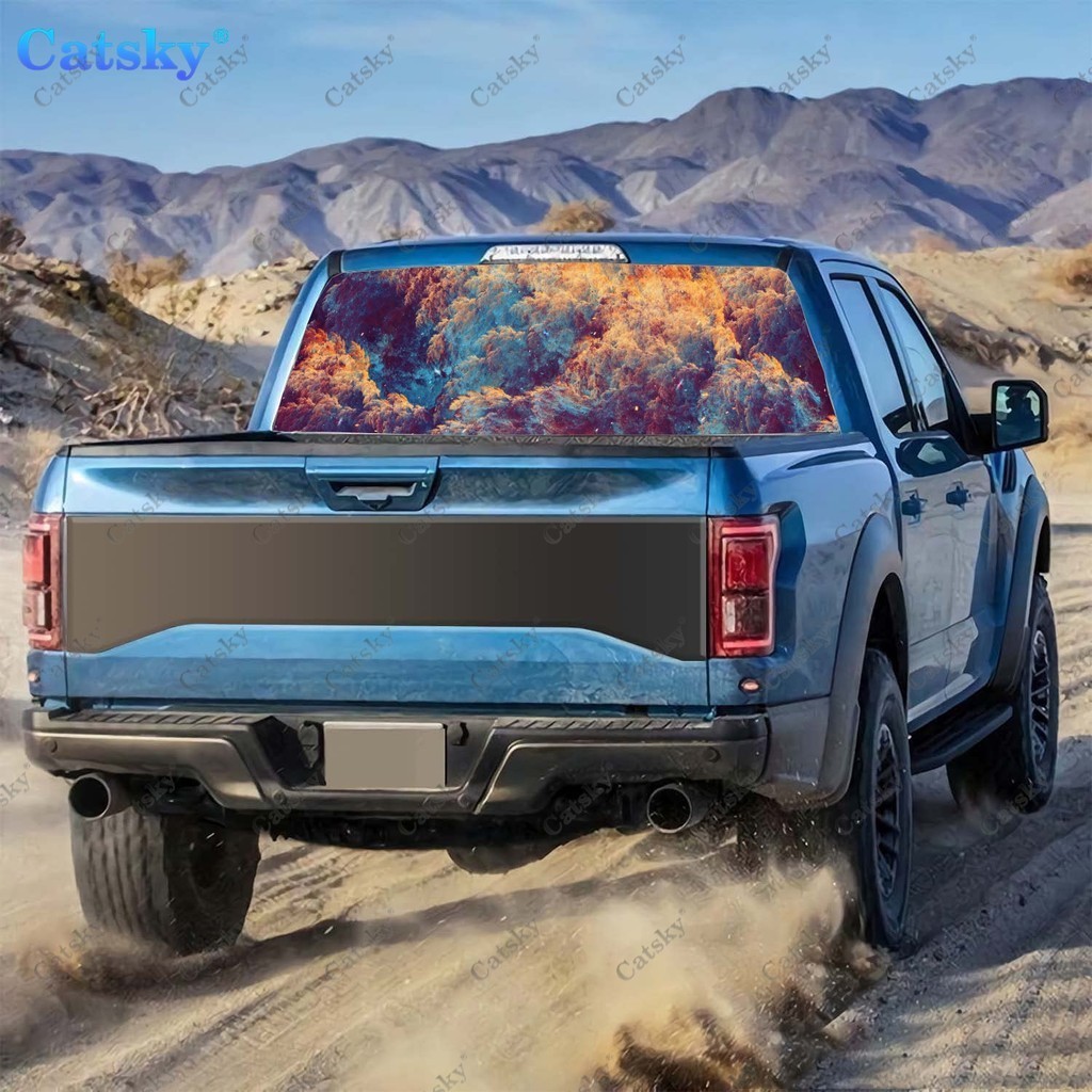 Colorful Artistic Clouds Rear Window Decals for Trucks,Pickup Window ...