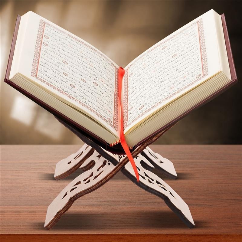 Wooden Bible Bookshelves Desktop Reading Book Holder Quran Displaying ...