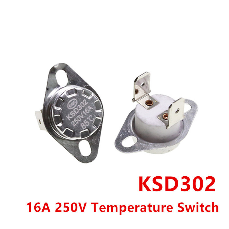 2 Stück Schließer KSD302 16A 250V 40-300 Grad Keramik KSD301 Normalerweise geschlossener Temperaturschalter Thermostat Keramikmaterial(Normally open,70C