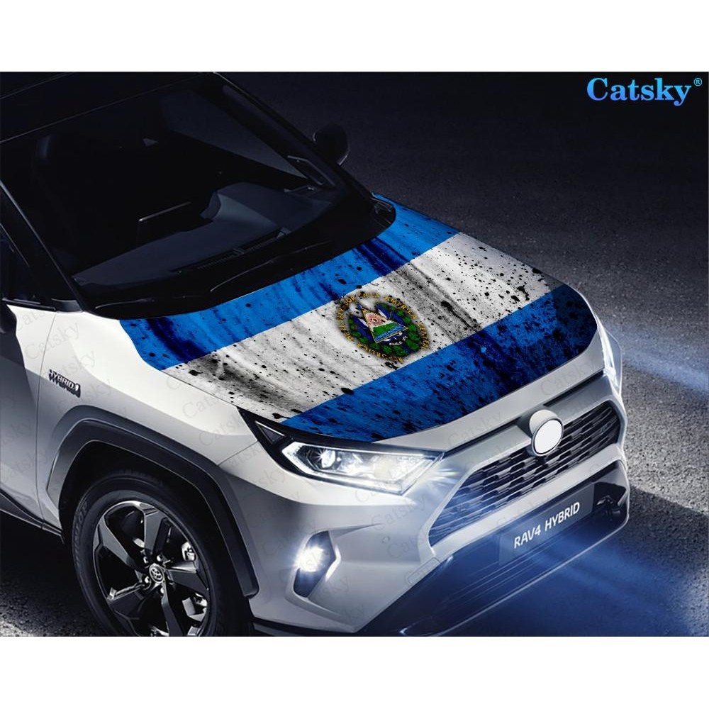 El Salvador Flag Car Hood Decal Vehicle Decals Vinyl Sticker Auto SUV ...