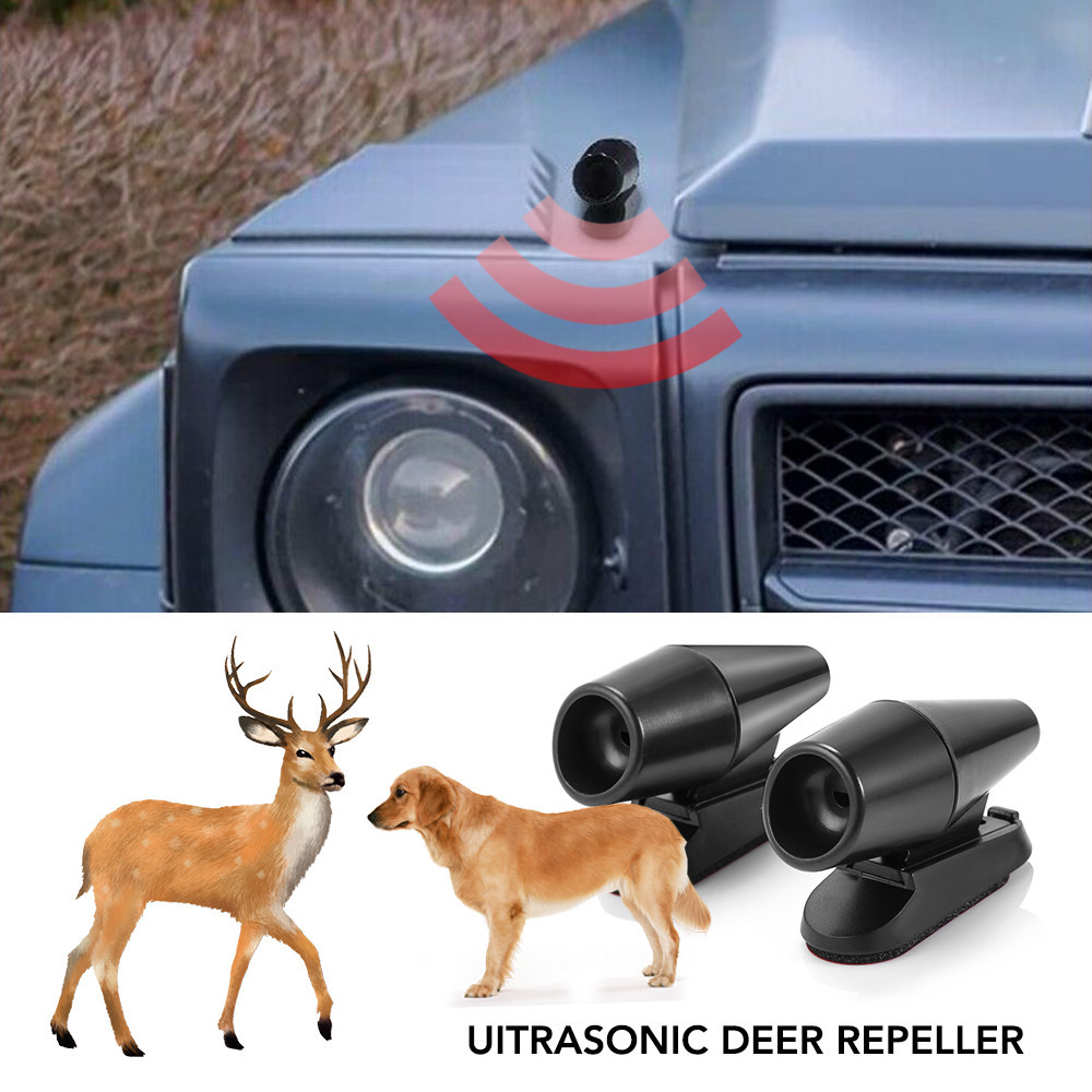 ⓛ2Pcs Car Ultrasonic Deer Whistles Warning Devices Animal Alert For