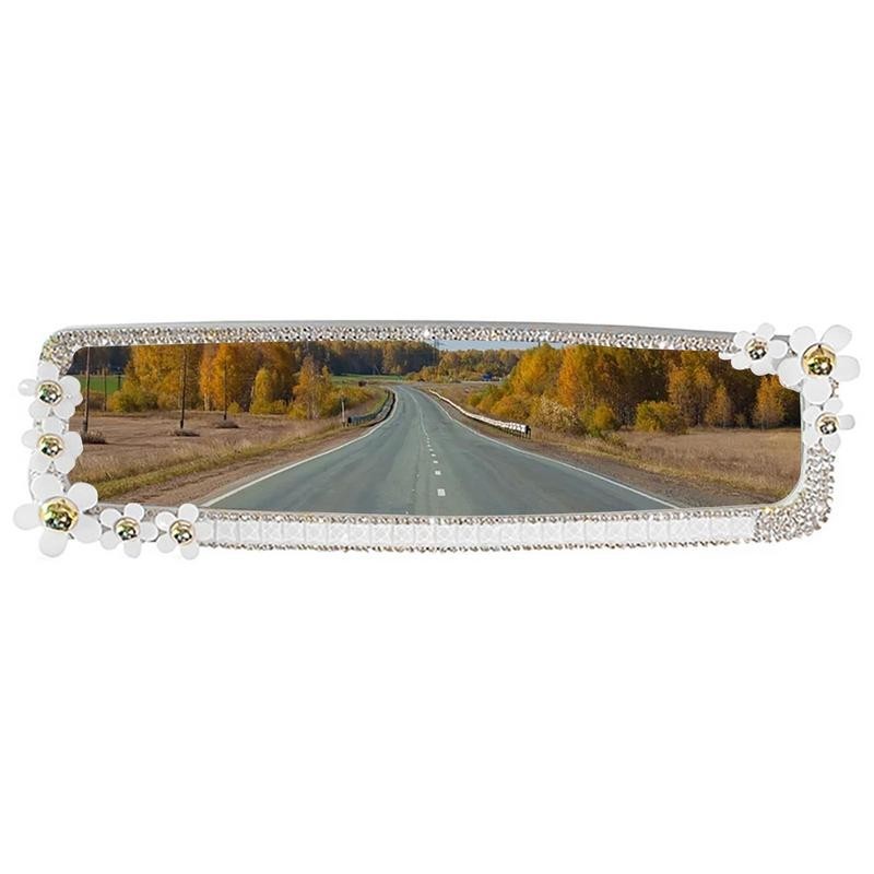 Car Rear Mirror Interior Rear View Mirror Decorations Bling Rear View ...