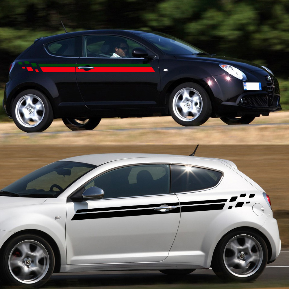 Car Waist Line Stickers For Alfa Romeo Mito Racing Styling Stripes ...