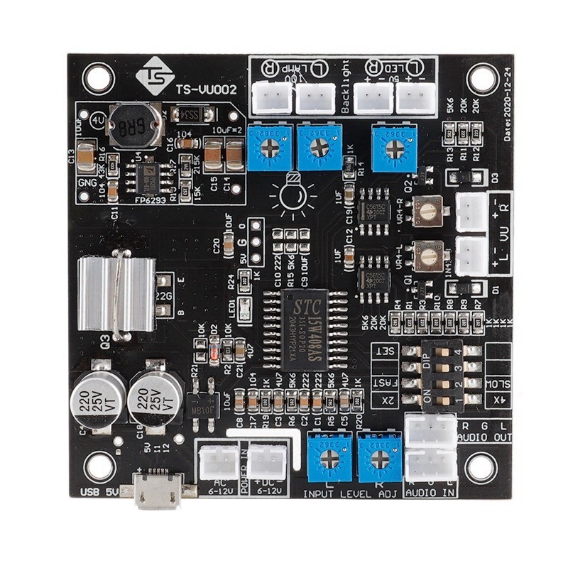 TS VU Header Meter Driver Board Front Stage With Adjustable Backlight ...