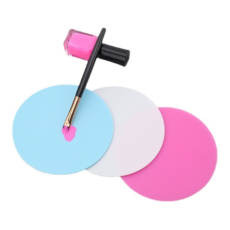 1PCS Silicone Paint Palette Mat Round Foldable Washable Nail Art