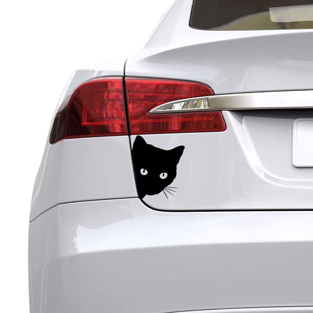1pc Car Cat Sticker Self-Adhesive Cat Peeking Vinyl Funny Sticker Car ...