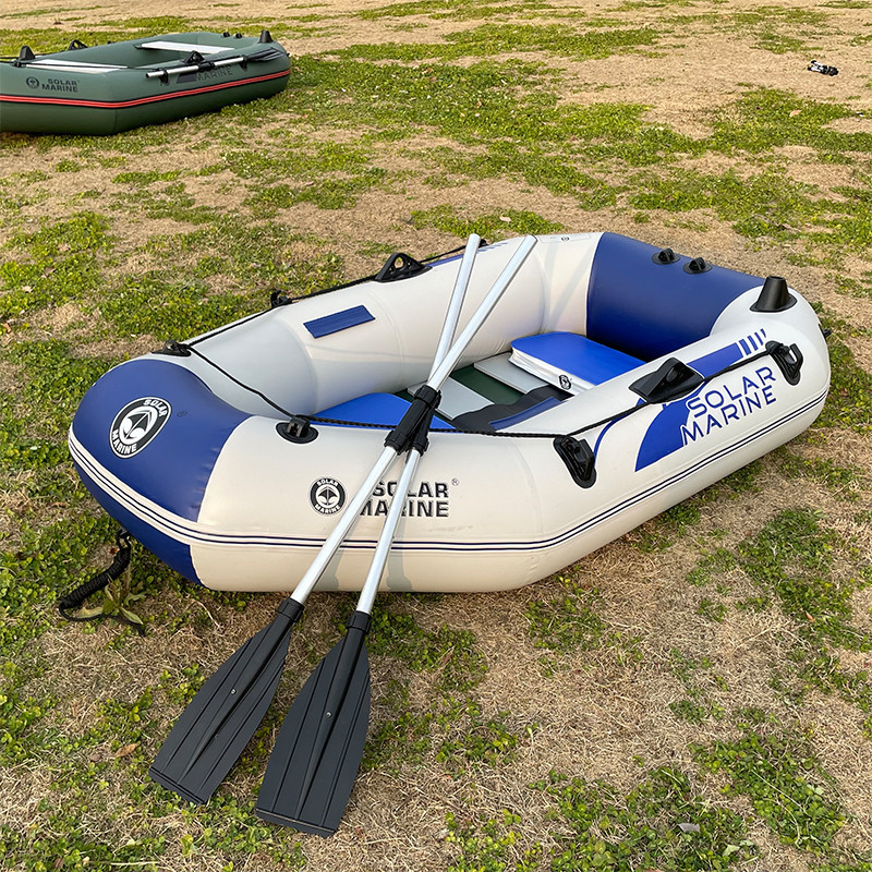 Solar Marine Folding Inflatable Fishing Boat Raft 2 Person Wood Floor ...