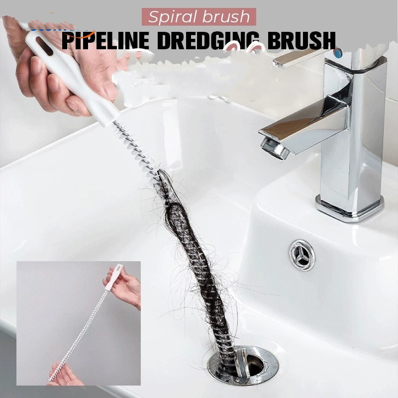☠NEW 45CM Pipe Dredging Spiral Brush Sink Drain Overflow Cleaning Brush ...
