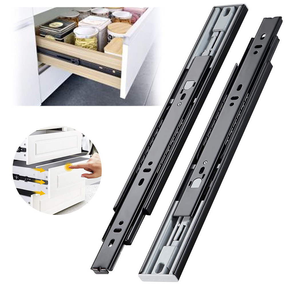 Push to Open Drawer Slides Full Extension handleless Side Mount Ball ...