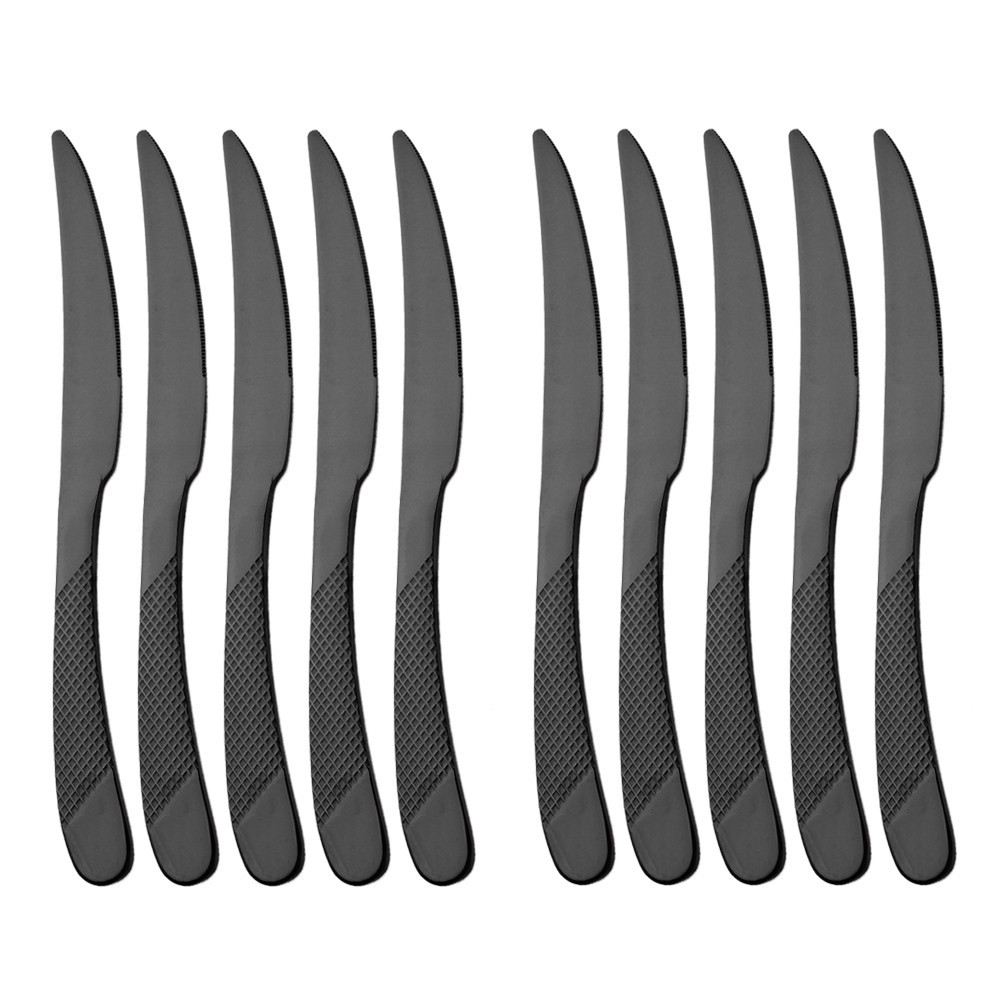 10Pcs Stainless Steel Dinner Knives Set Sharp Steak Knife Fruit Knives ...