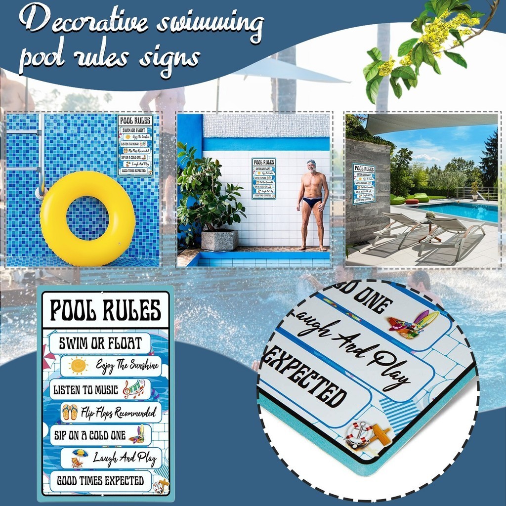 Letter Retro Decorative Dropshiping Free Shiping Swimming Pool Rules ...