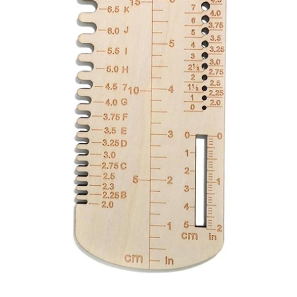 Knitting Crochet Hook Ruler for Beginners Convenient Hook Gauge ...