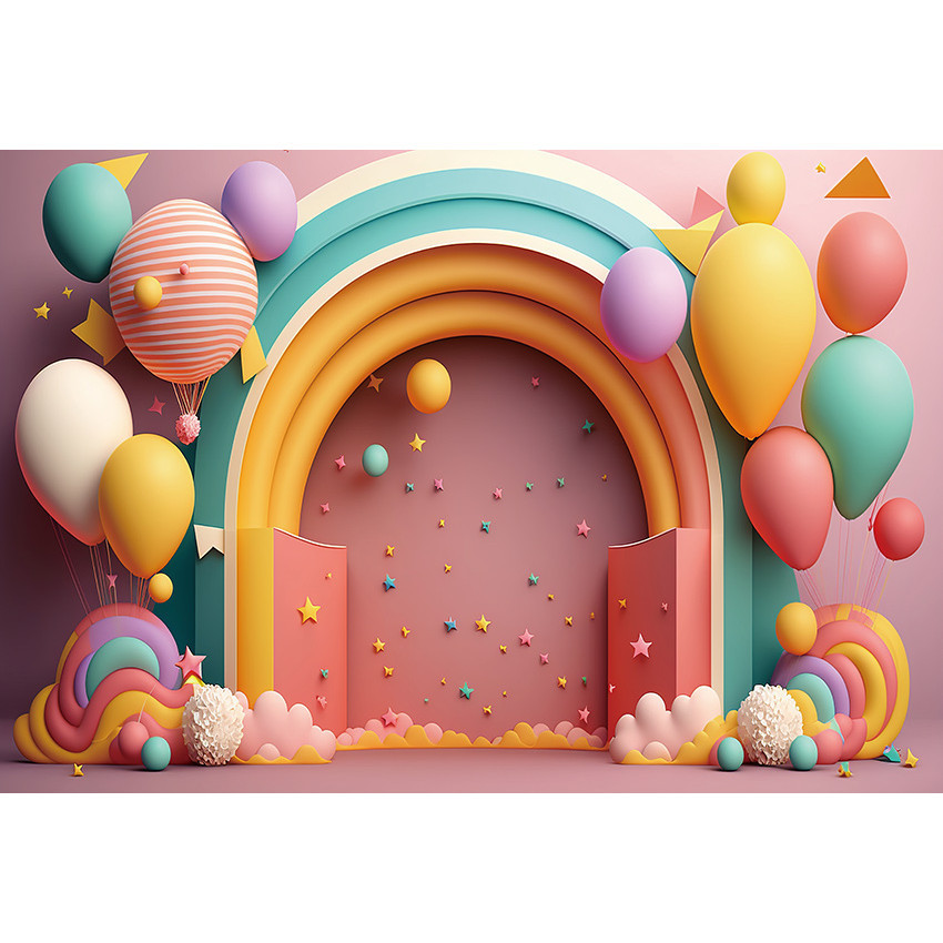 Colorful Balloons Photography Background Dream Arch Photozone Backdrop ...