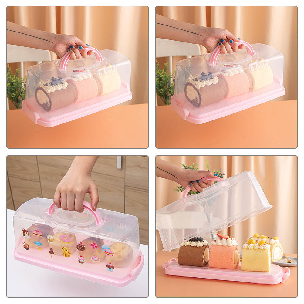 Baker Rack Plastic Bread Container Portable Storage Seal Loaf Cakes ...