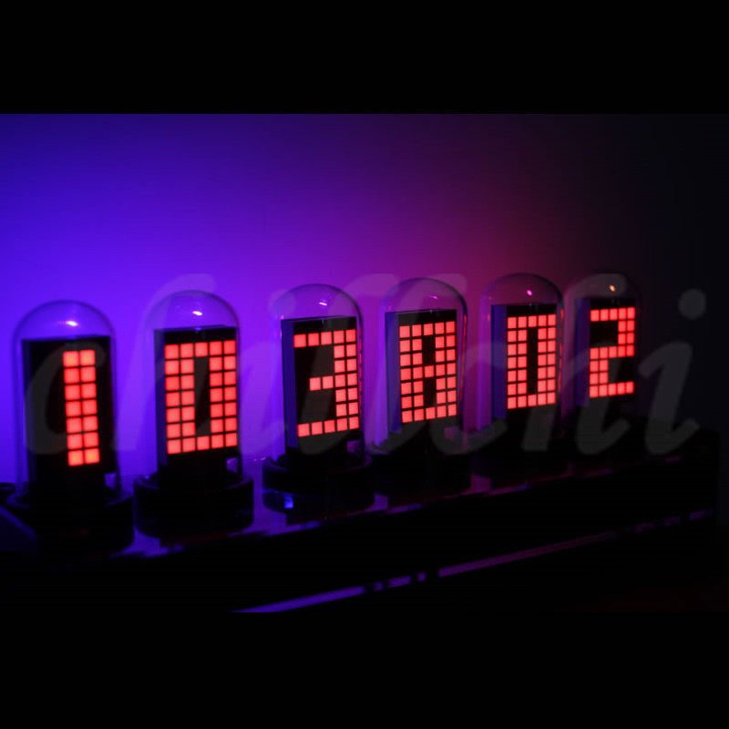 ღRGB Creative Analog glow tube clock WIFI dot matrix cool DIY LED retro ...