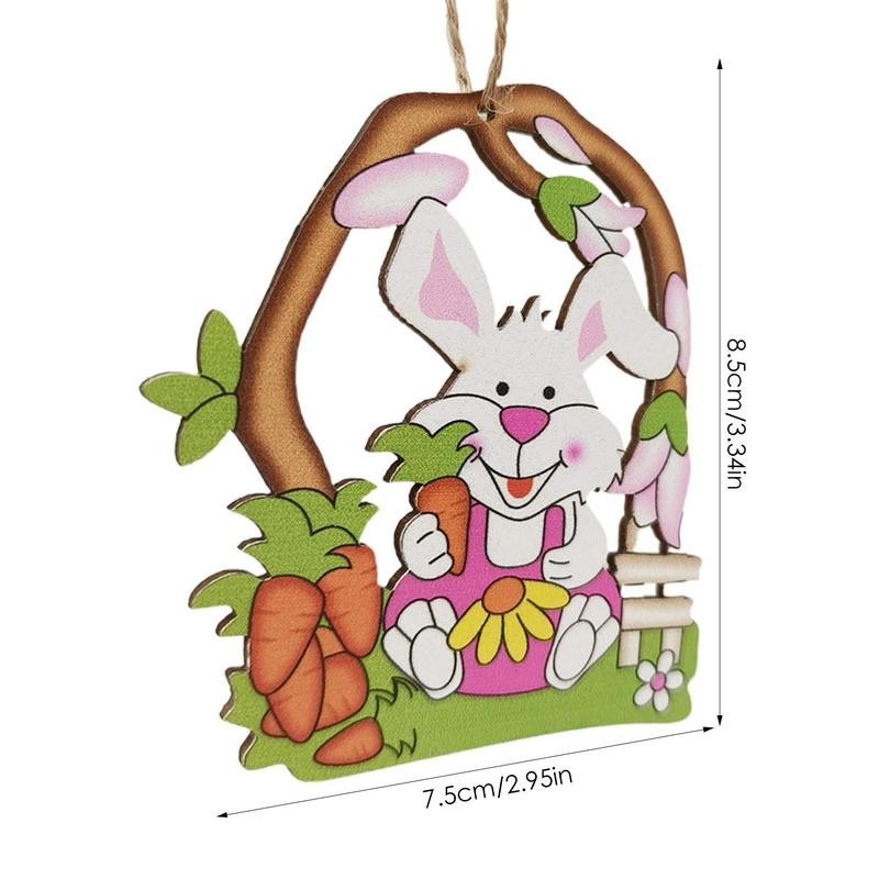 Easter Bunny Charm Wooden Easter Bunny Pendant Wooden Bunny Tags ...