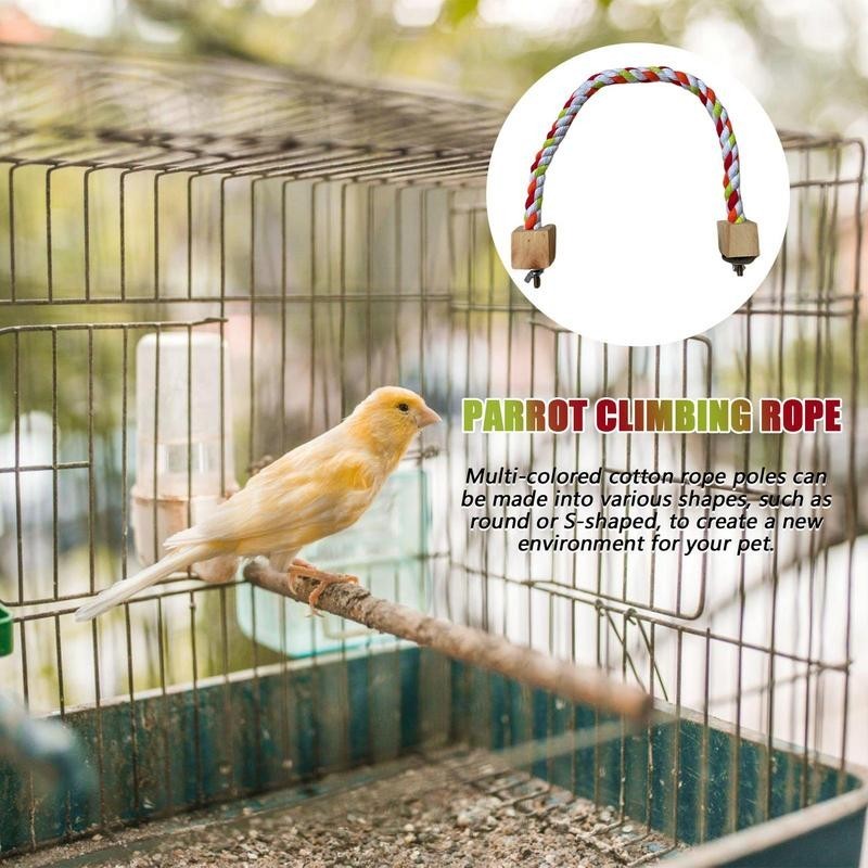 Rope Bungee Bird Toy Parrot Rope Perches For Large Birds Paw Grinding ...