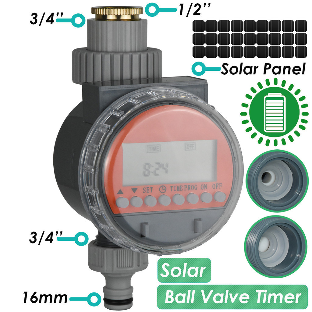KESLA Solar & Battery Ball Valve Timer Automatic LCD Watering ...
