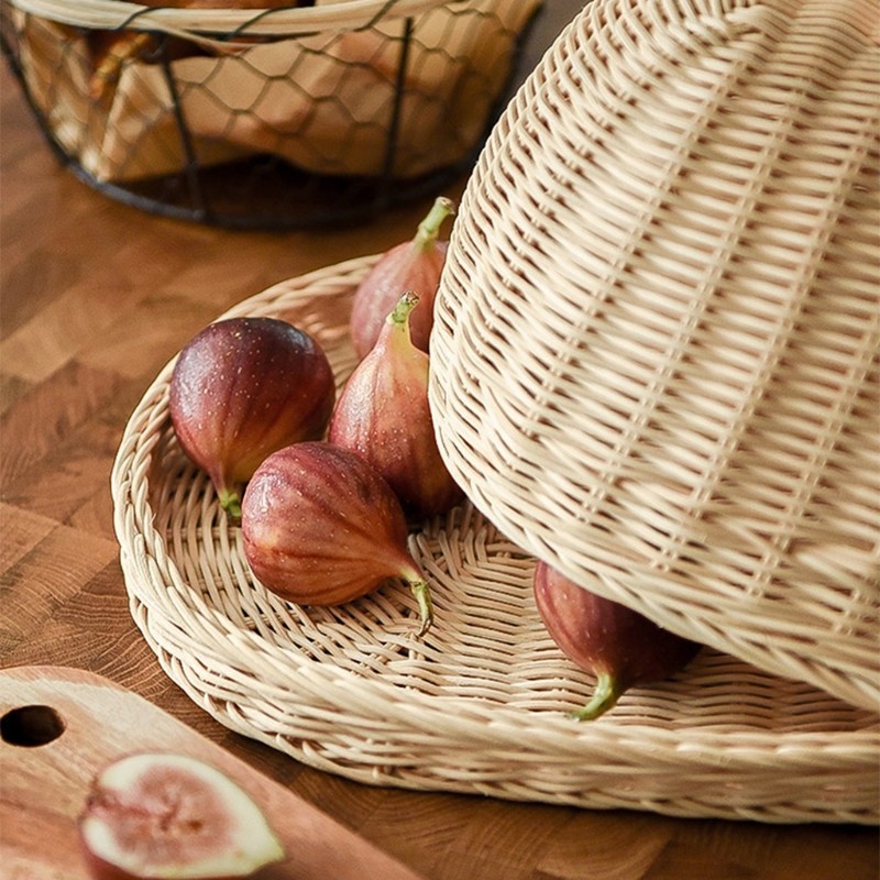 Rattan Basket Bread Basket White Rattan Storage Baskets Fruit Dust ...