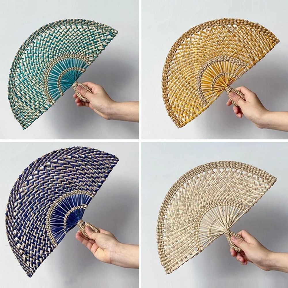 Home Decors Straw Fan Exquisite with Hanging Hole National Style Wall ...