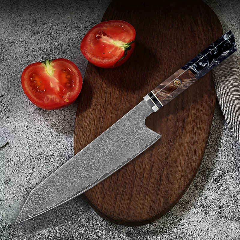 ♡Damascus Steel Kitchen Chef Knives Japanese Kiritsuke Knife Sushi ...