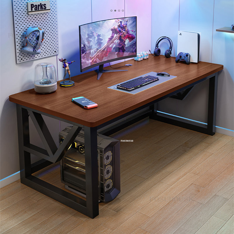 Nordic Wrought Iron Computer Desks Home Desktop Gaming Desk and Chair ...