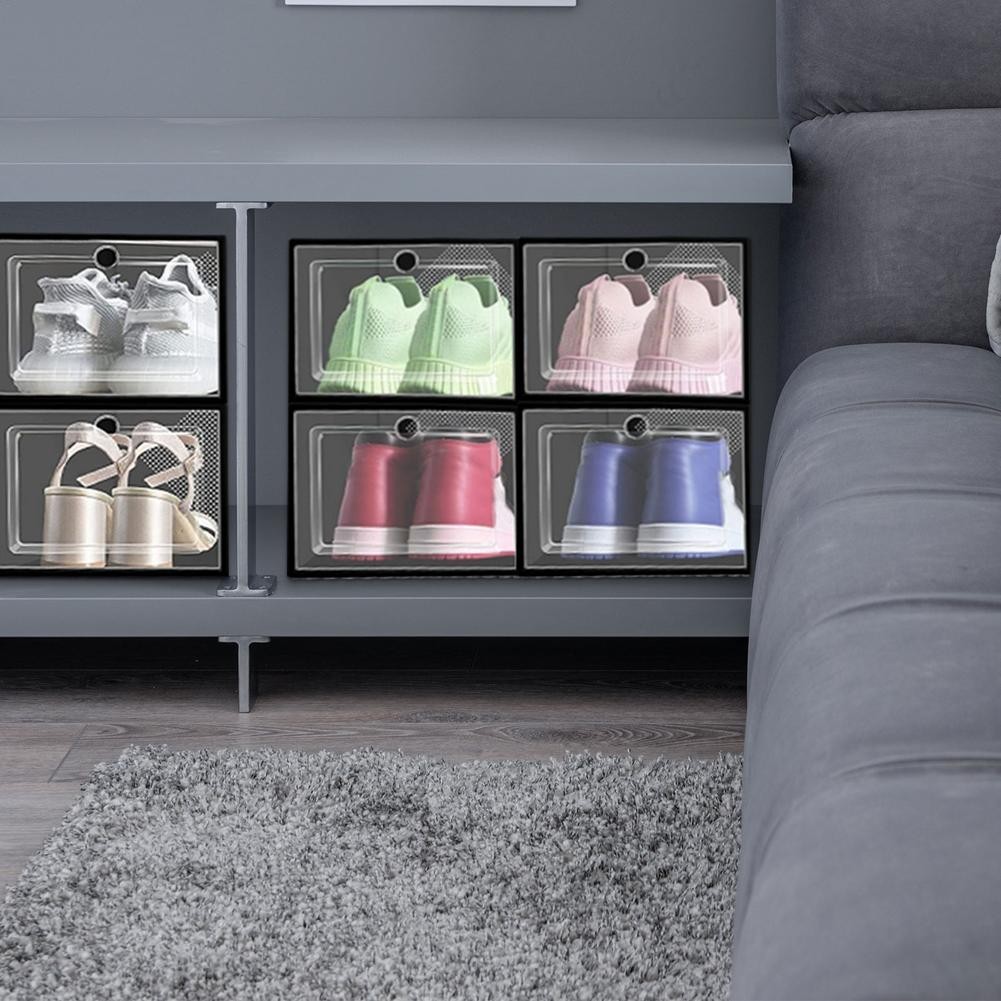 Shoe Organiser Boxes Stackable Shoe Storage Boxes Clear Plastic ...