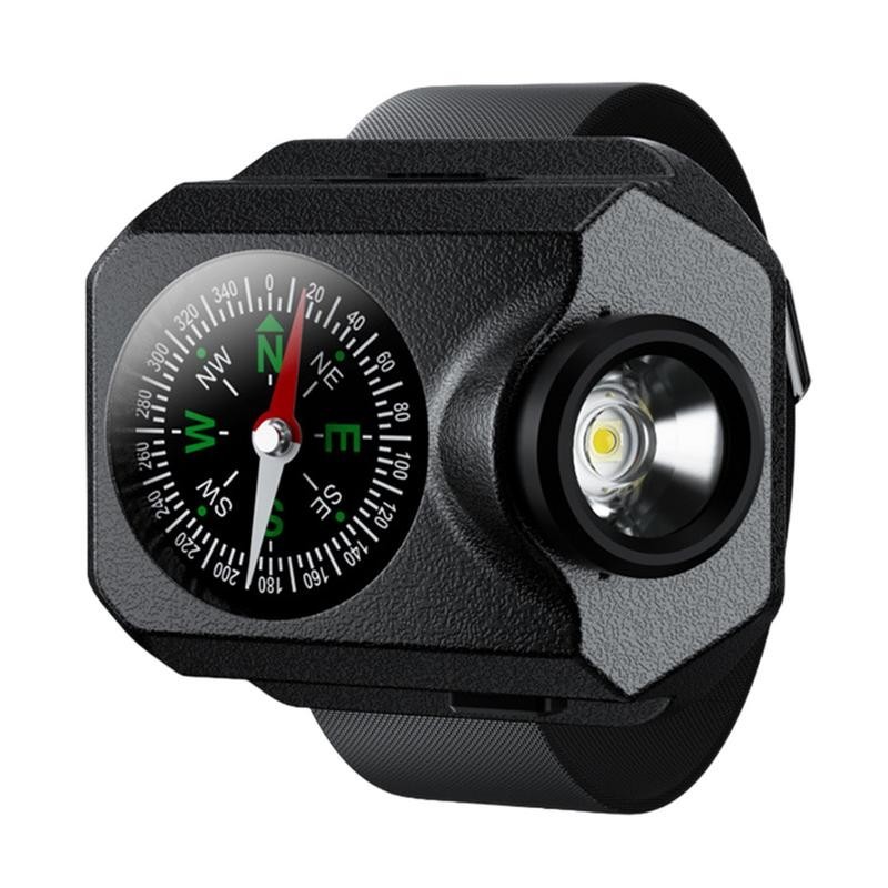 Watch With Flashlight USB Charging Wrist Watch Compass Torch