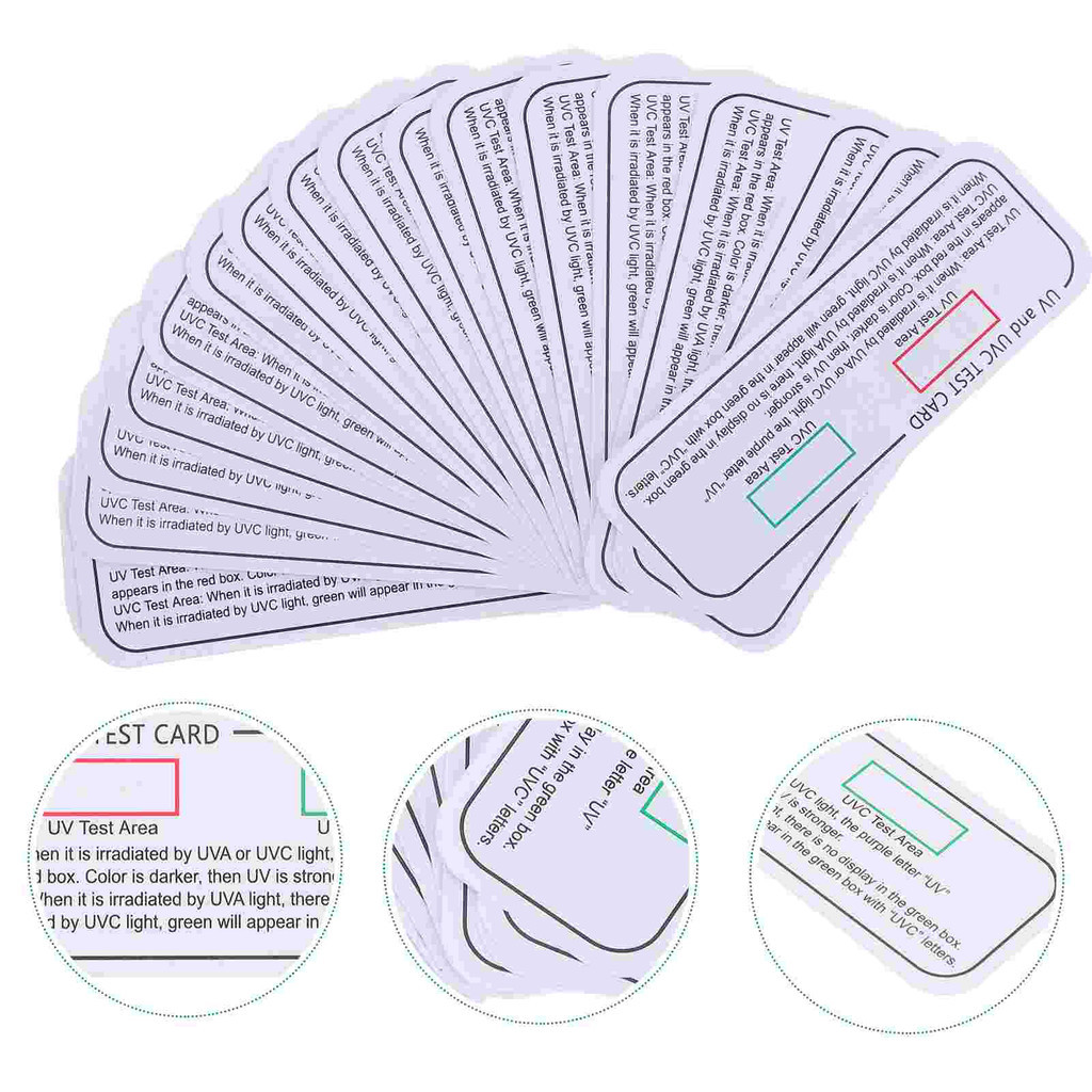 20 Pcs UV Test Card Papers Waterproof Strips Light Effect Tester Cards ...