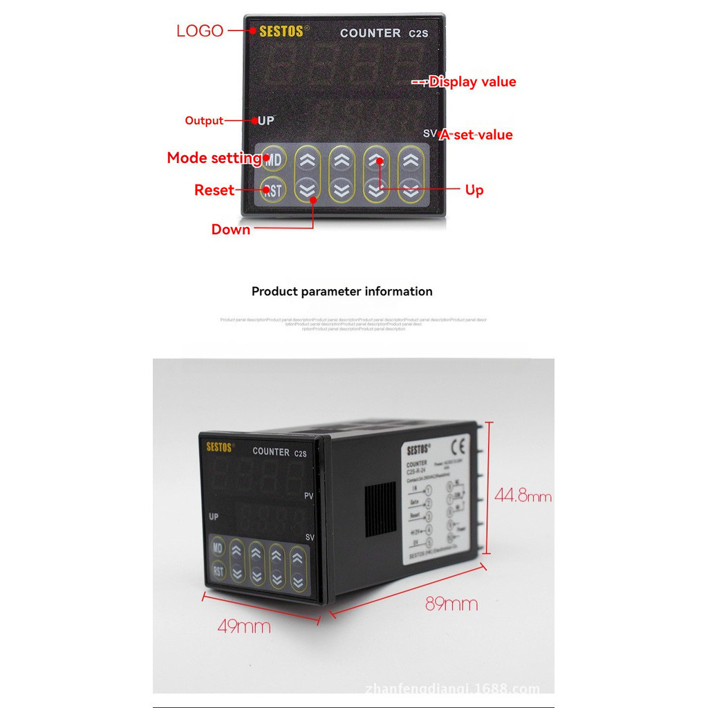 Sestos Digital Preset Scale Counter Tact Switch Register 24V 220V CE ...