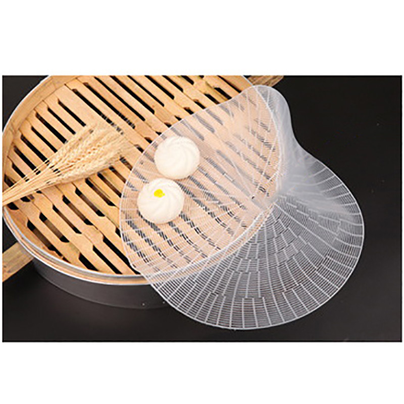 2640cm White Round Dumplings Steamer Mat Paper Silicone Non-stick Pads ...