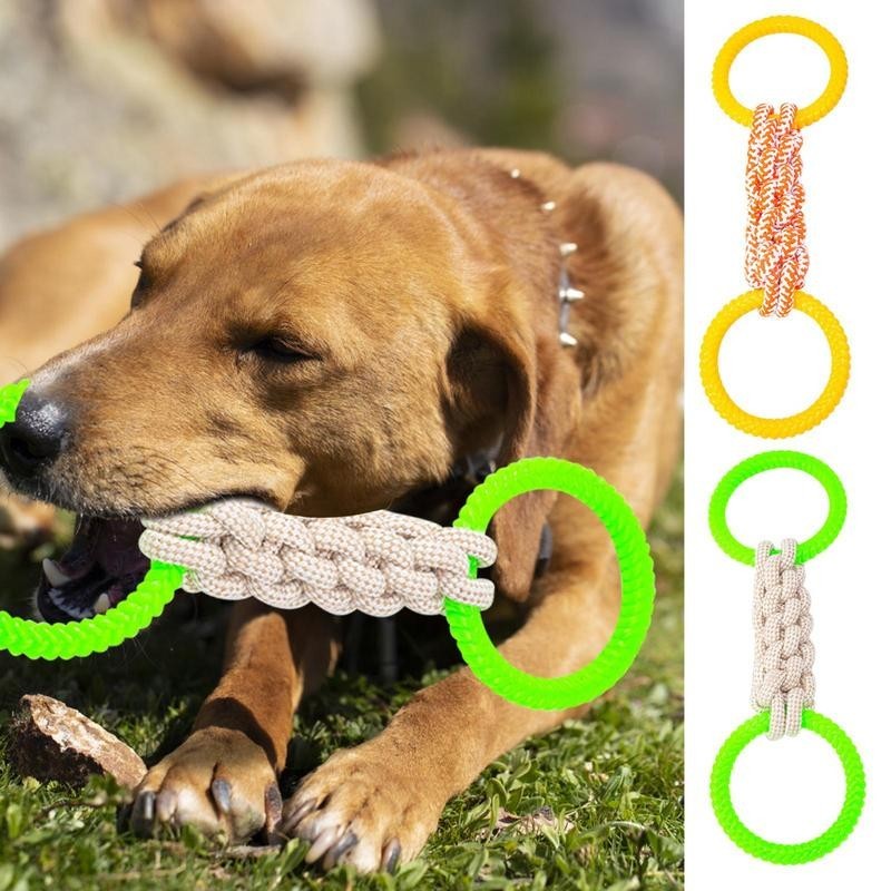 Dog Teething Toys Reusable Loop Knot Bone Dog Toy Universal Pet ...