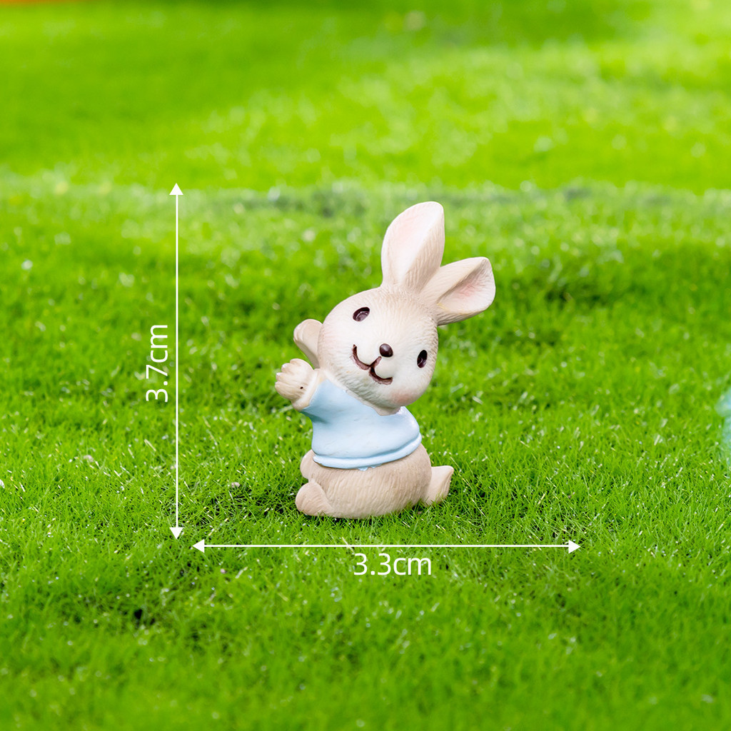 Figurines Miniatures Cartoon Cute Rabbit Egg Micro Landscape Ornaments ...